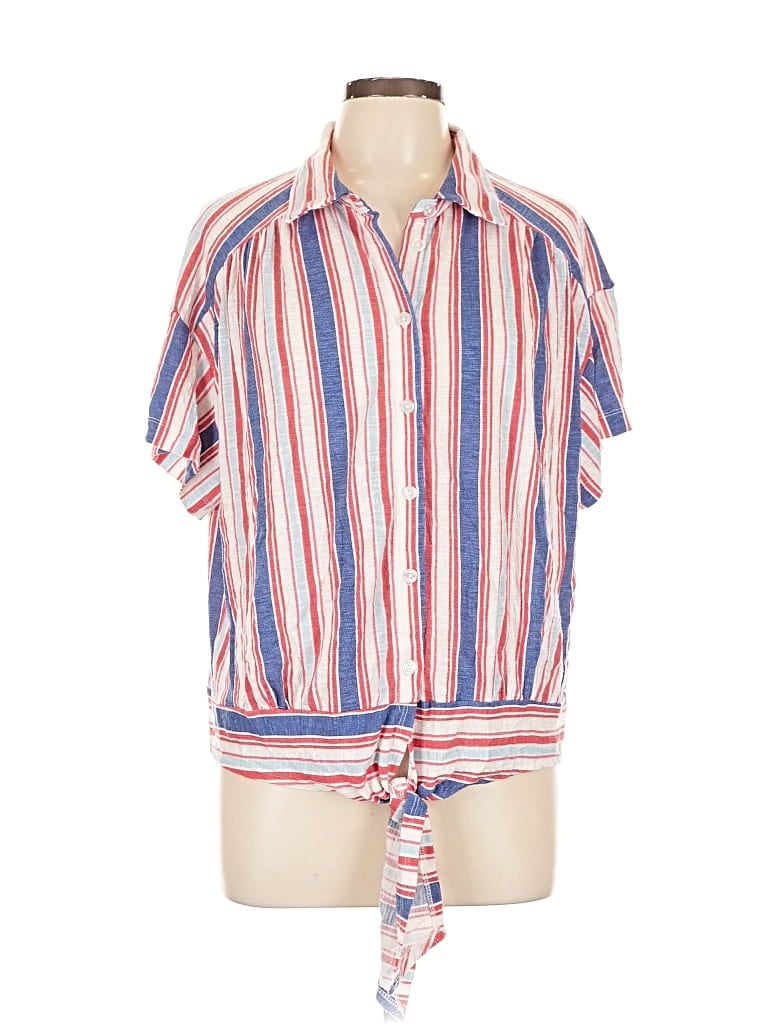 Pre-owned Como Blu Short Sleeve Blouse In Pink