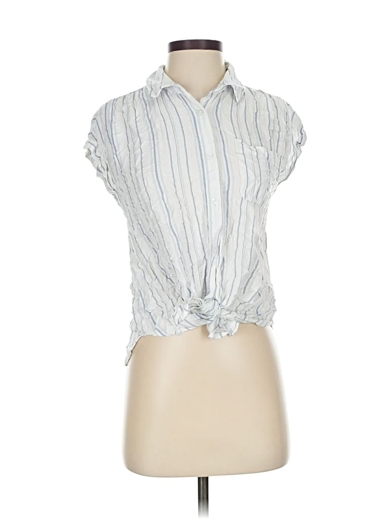 Pre-owned Assorted Brands Short Sleeve Blouse In Gray
