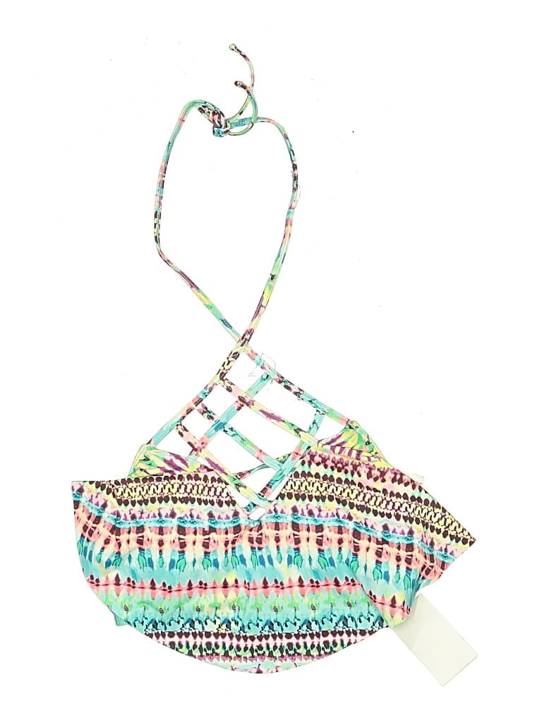 Hobie Swimsuit Top Green Print Pattern Swimwear In Multi