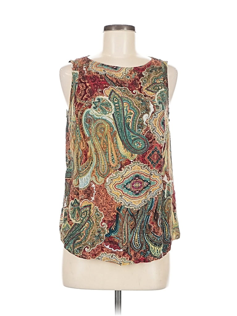 Pre-owned Jjill Sleeveless Blouse In Brown