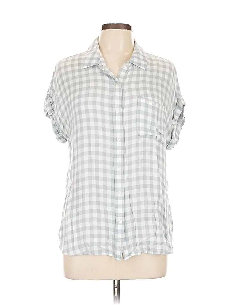 Click to view more detailed imagery on our partner's website Pre-owned Cosmic Blue Love Short Sleeve Blouse In Gray