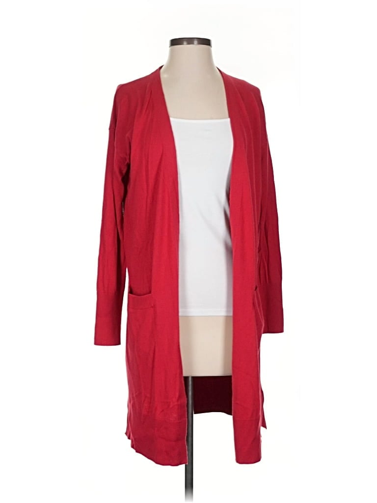 Pre-owned Halogen Cardigan Sweater In Red
