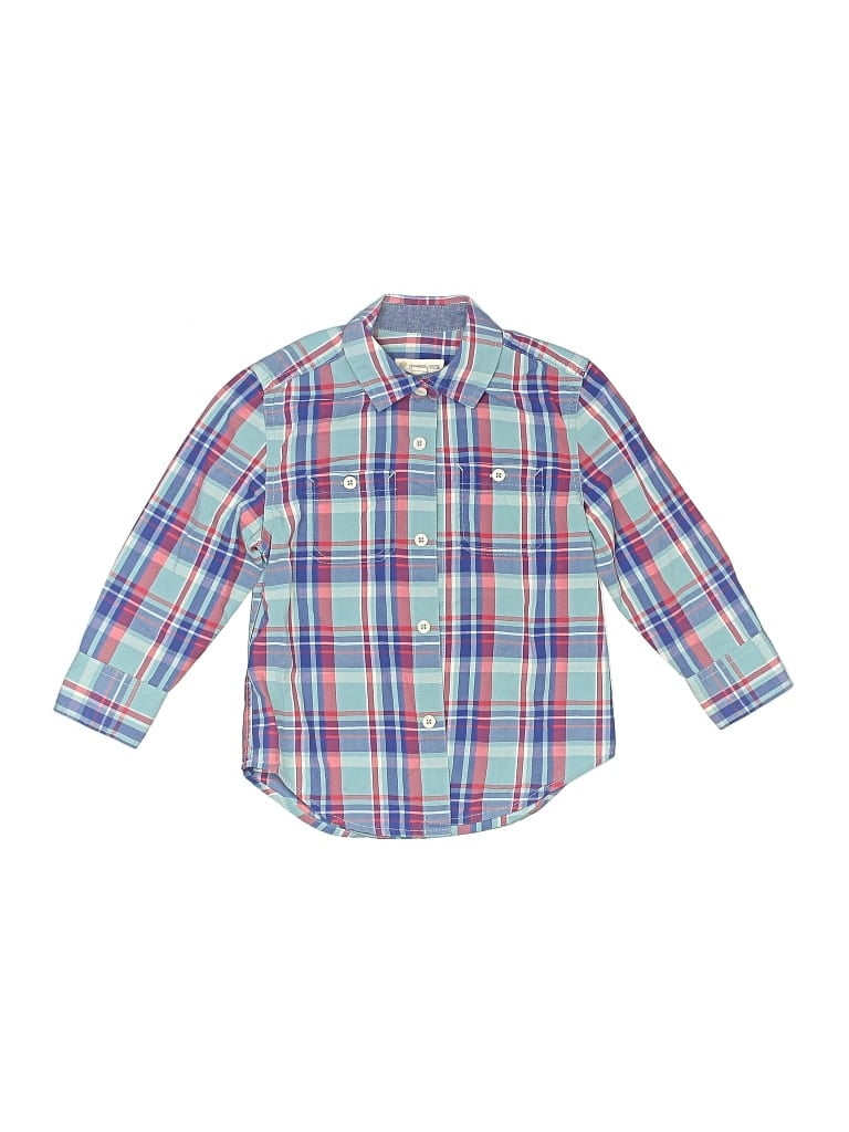 Pre-owned Tucker + Tate Kids' Long Sleeve Button Down Shirt In Blue