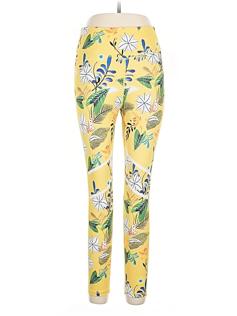 Pre-owned Zyia Active Casual Pants In Yellow