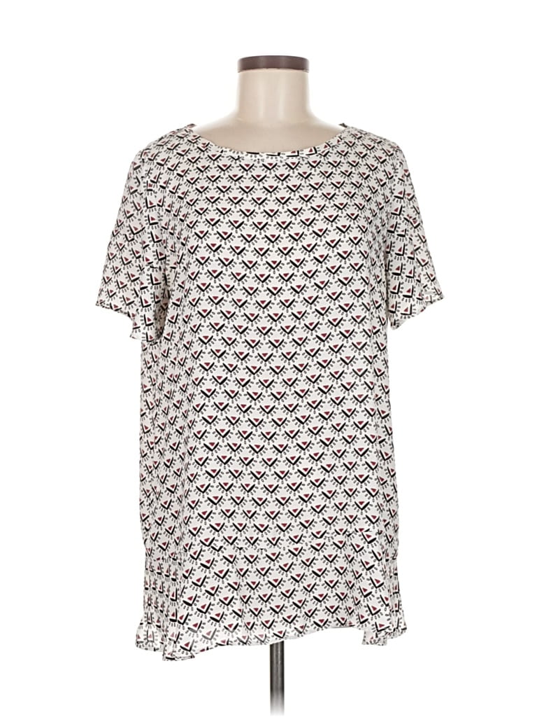Pre-owned Ann Taylor Loft Short Sleeve T-shirt In White