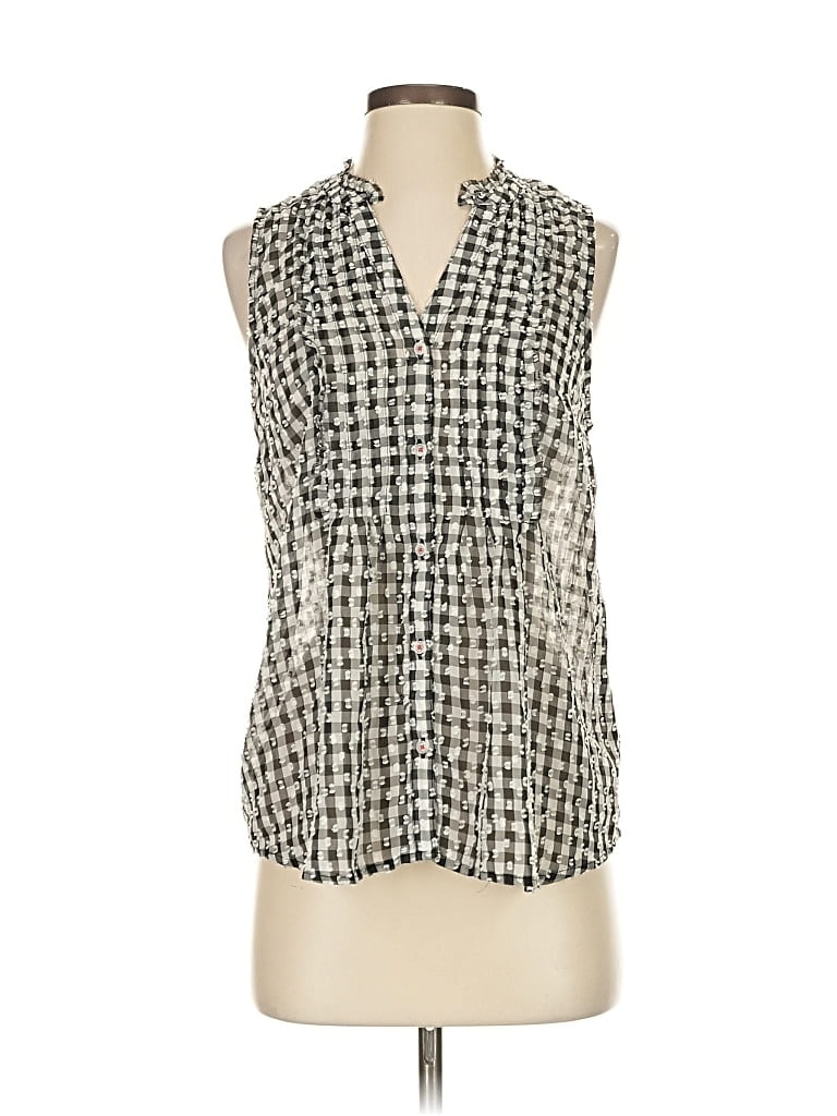 Pre-owned Maeve By Anthropologie Sleeveless Button Down Shirt In Gray