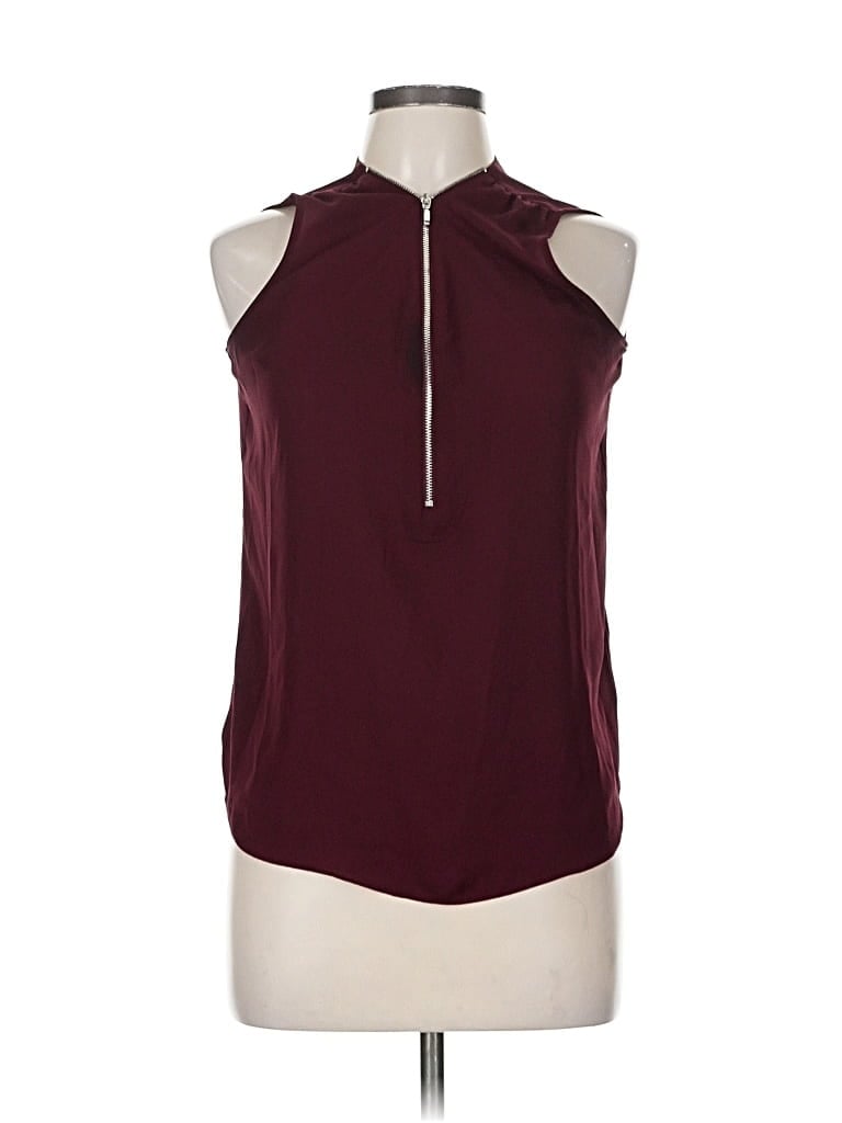 Pre-owned Inc International Concepts Sleeveless Blouse In Burgundy