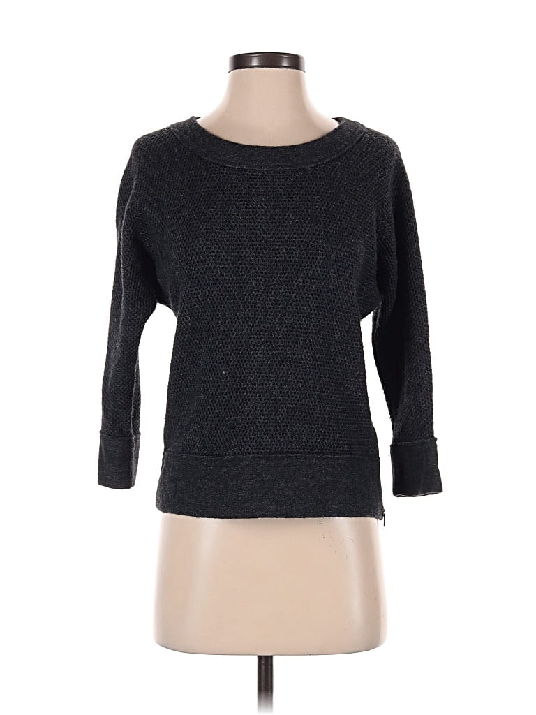 Pre-owned Ann Taylor Loft 3/4 Sleeve Top Gray Boatneck Tops