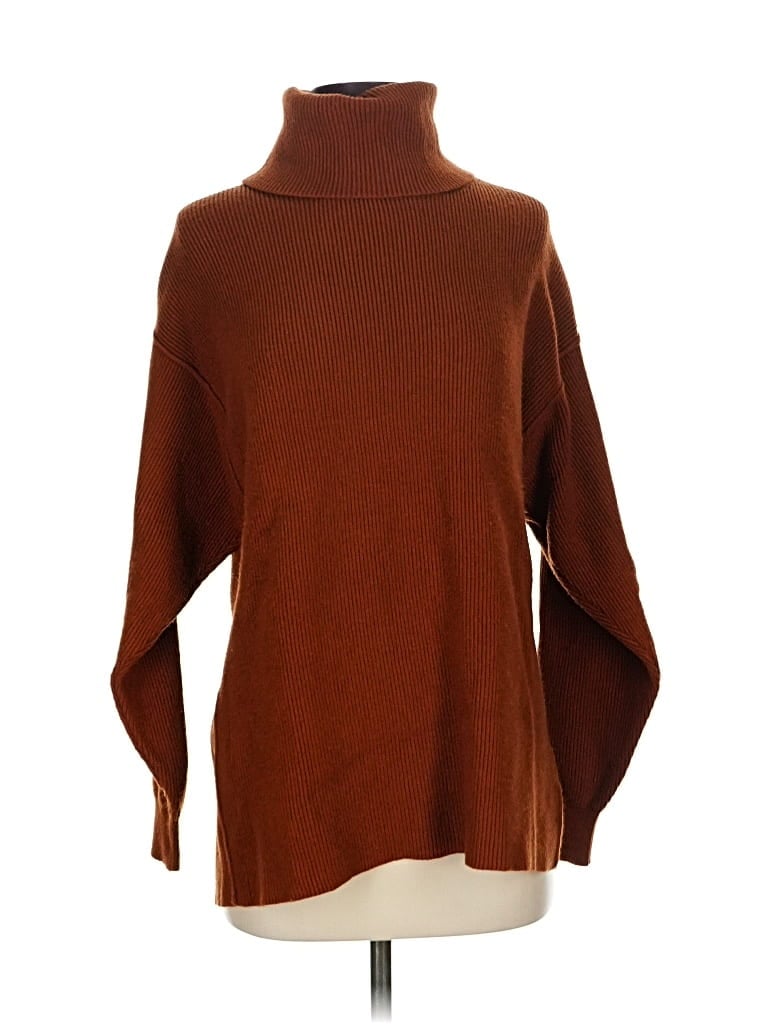FREE PEOPLE Pre-owned Turtleneck Sweater In Brown
