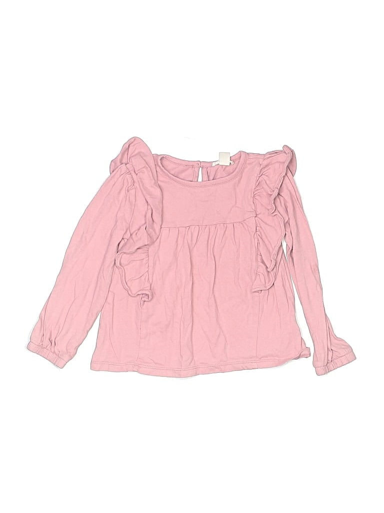 Pre-owned Crewcuts Kids' Long Sleeve Blouse In Pink