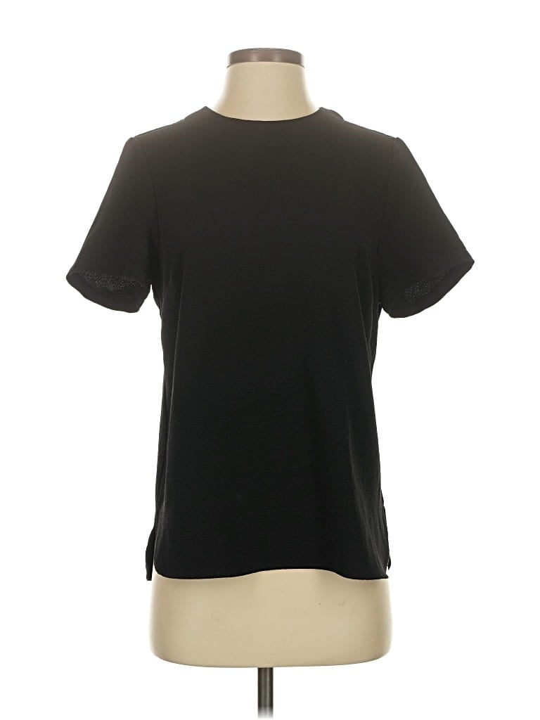 CATHERINE CATHERINE MALANDRINO Pre-owned Short Sleeve Top Black Crew Neck Tops