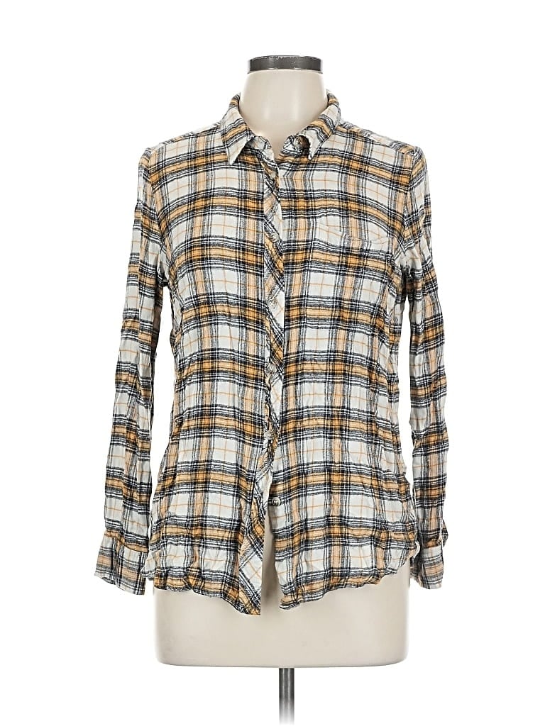 Pre-owned Melloday Long Sleeve Button Down Shirt In Gray