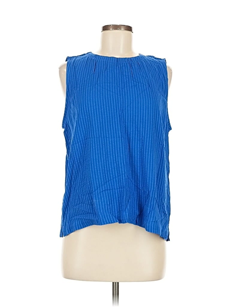 Pre-owned Ann Taylor Loft Outlet Sleeveless Blouse In Blue