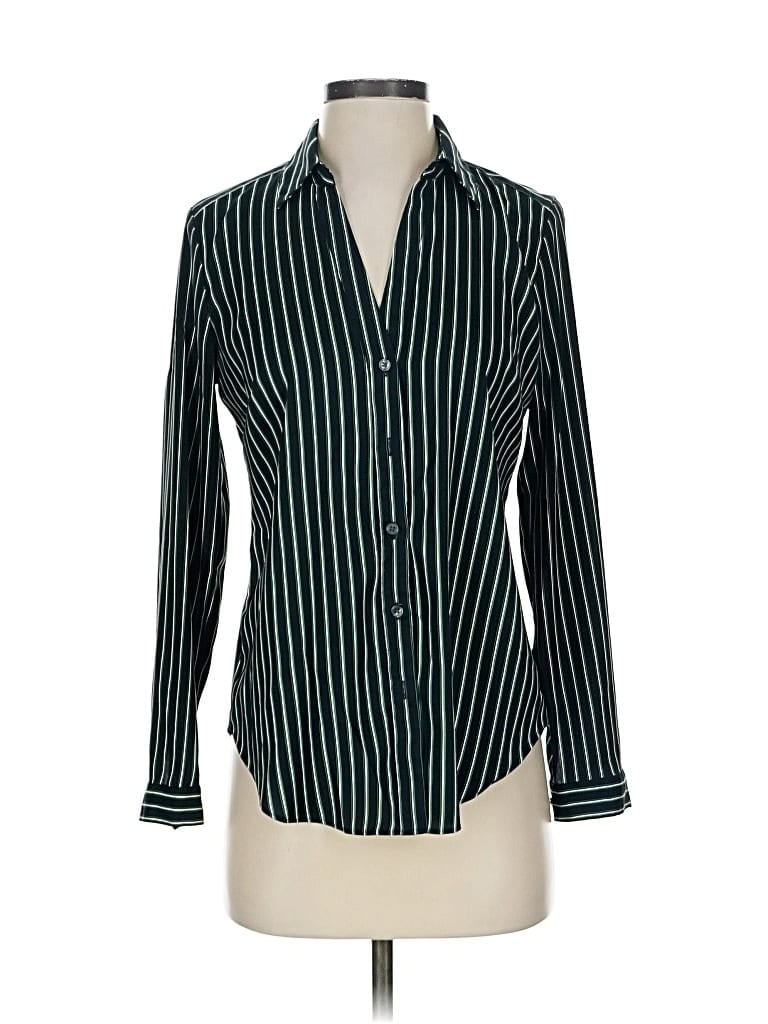 Pre-owned Ann Taylor Long Sleeve Blouse In Green