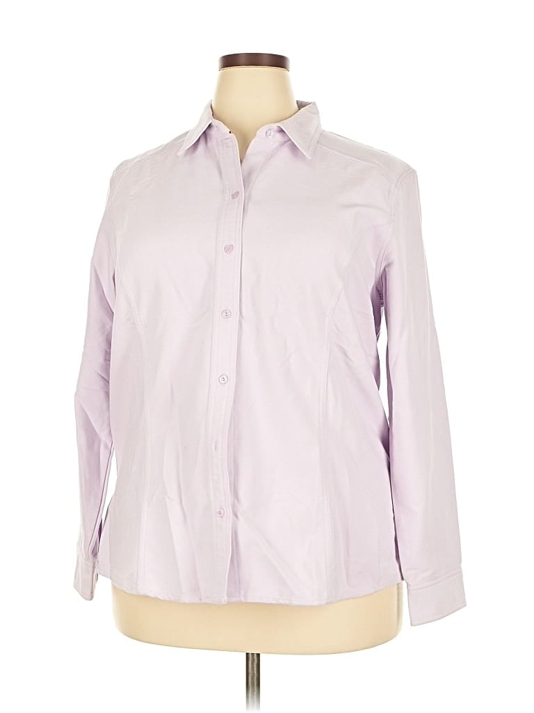 Pre-owned Eddie Bauer Long Sleeve Blouse In Purple