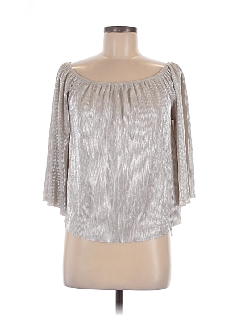 Pre-owned Love On A Hanger 3/4 Sleeve Blouse In Silver