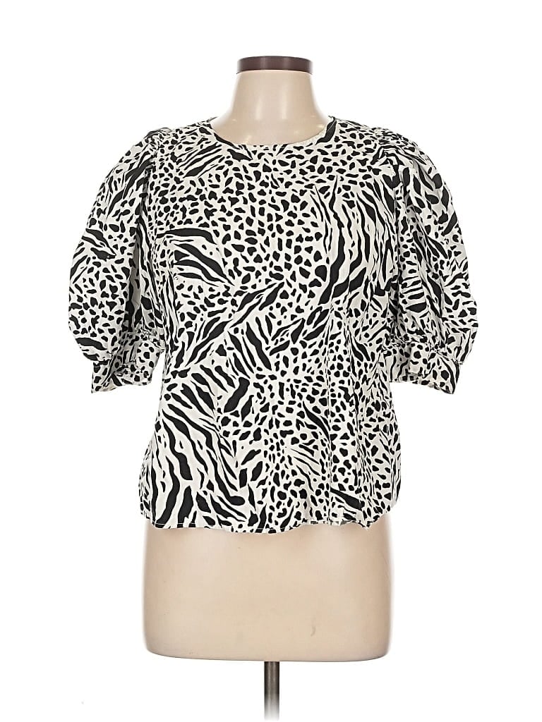 H&M Pre-owned Short Sleeve Blouse In White