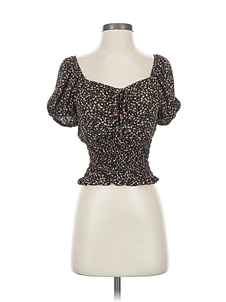 Pre-owned Sienna Sky Short Sleeve Top Black Sweetheart Neckline Tops