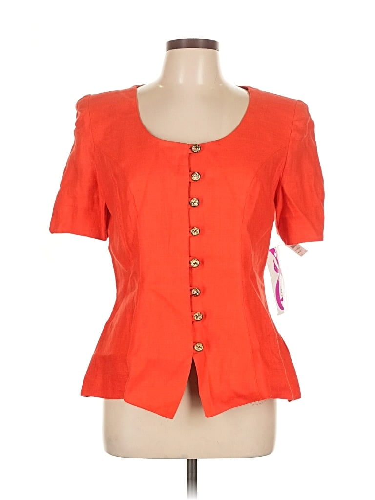 Assorted Brands Short Sleeve Blouse In Orange