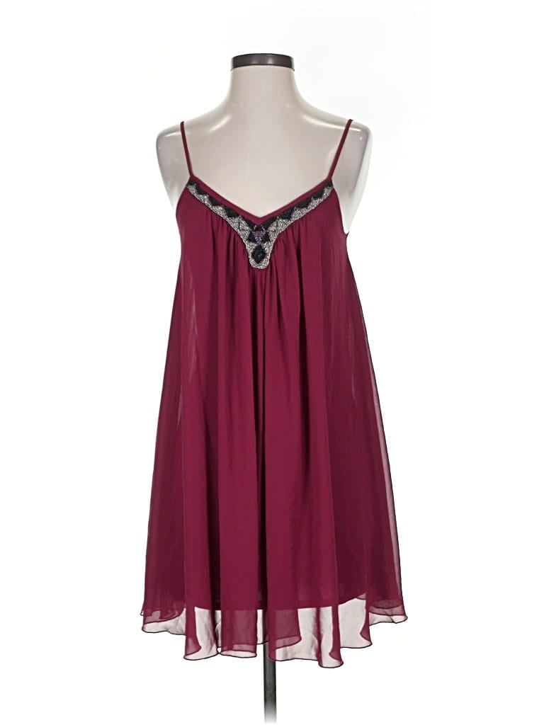 Pre-owned Express Sleeveless Top Burgundy Halter Neckline Tops