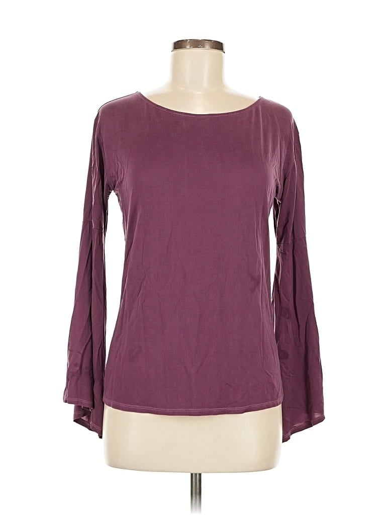 Pre-owned Yfb Long Sleeve Blouse In Burgundy