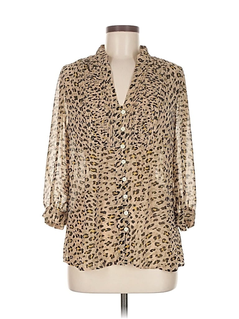 Pre-owned Banana Republic Factory Store 3/4 Sleeve Blouse In Gold