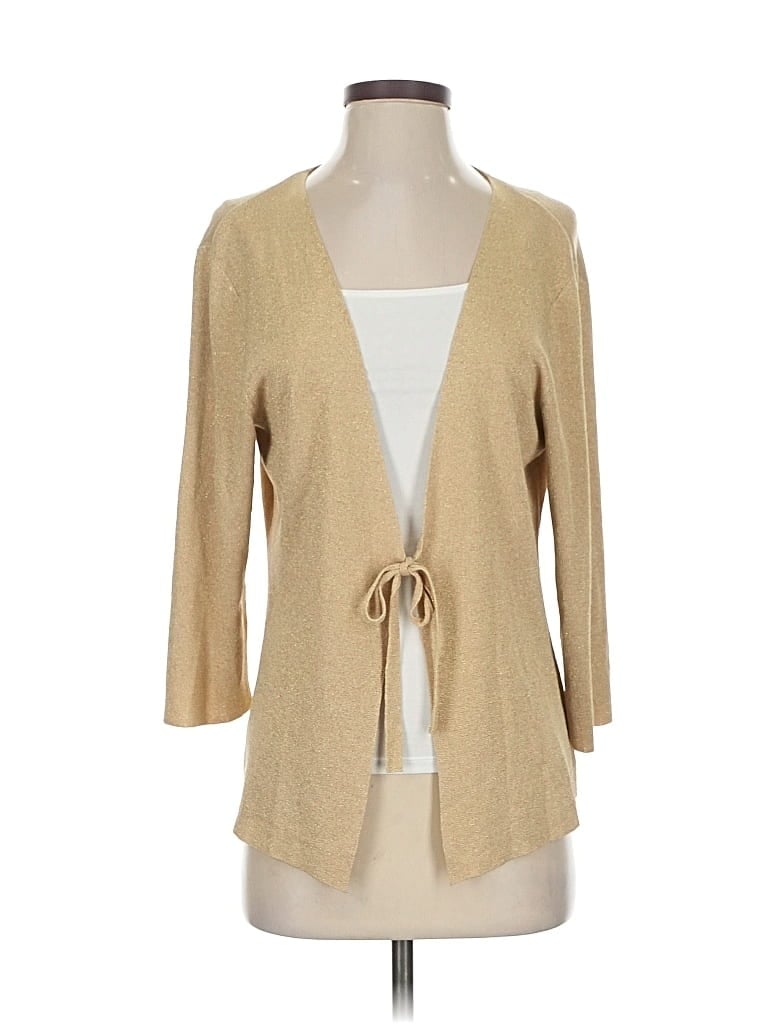 Pre-owned Coldwater Creek Cardigan Sweater In Gold