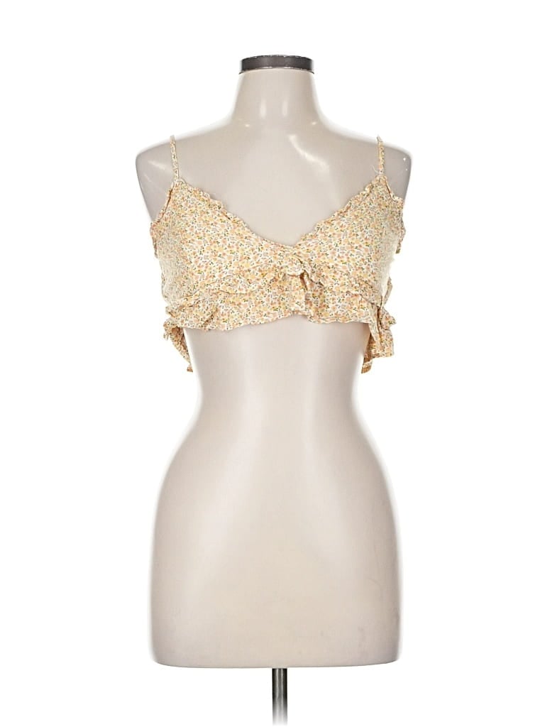 Pre-owned Le Lis Tank Top Gold Strapless Neckline Tops
