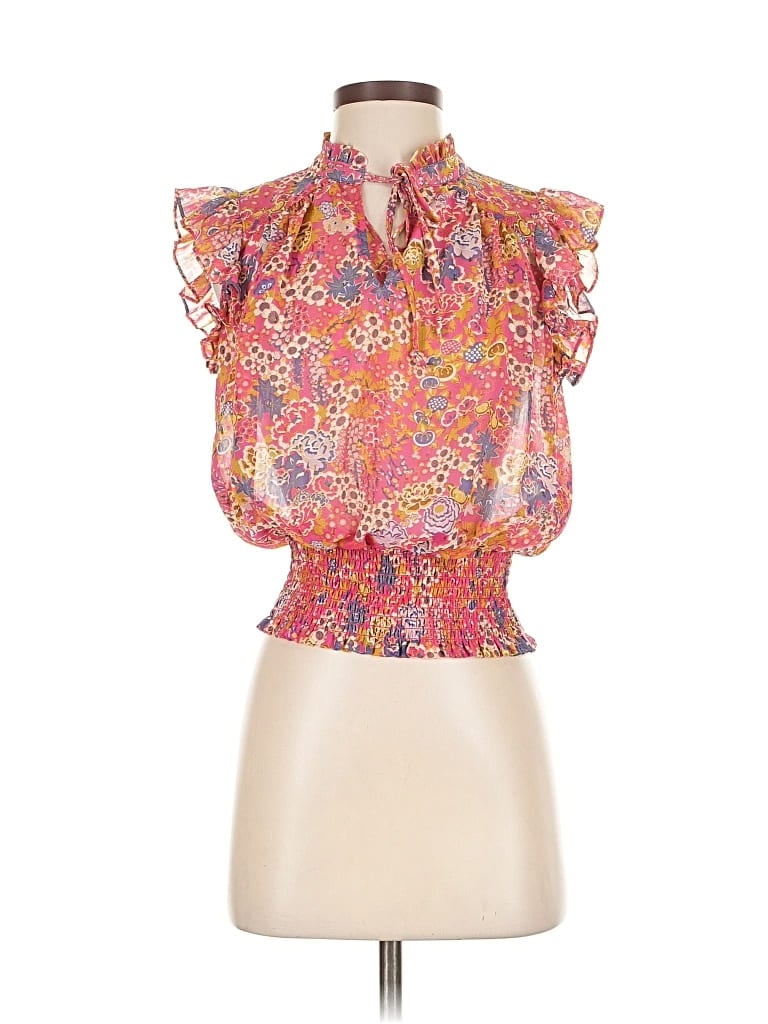 Pre-owned J By Joie Short Sleeve Blouse In Pink