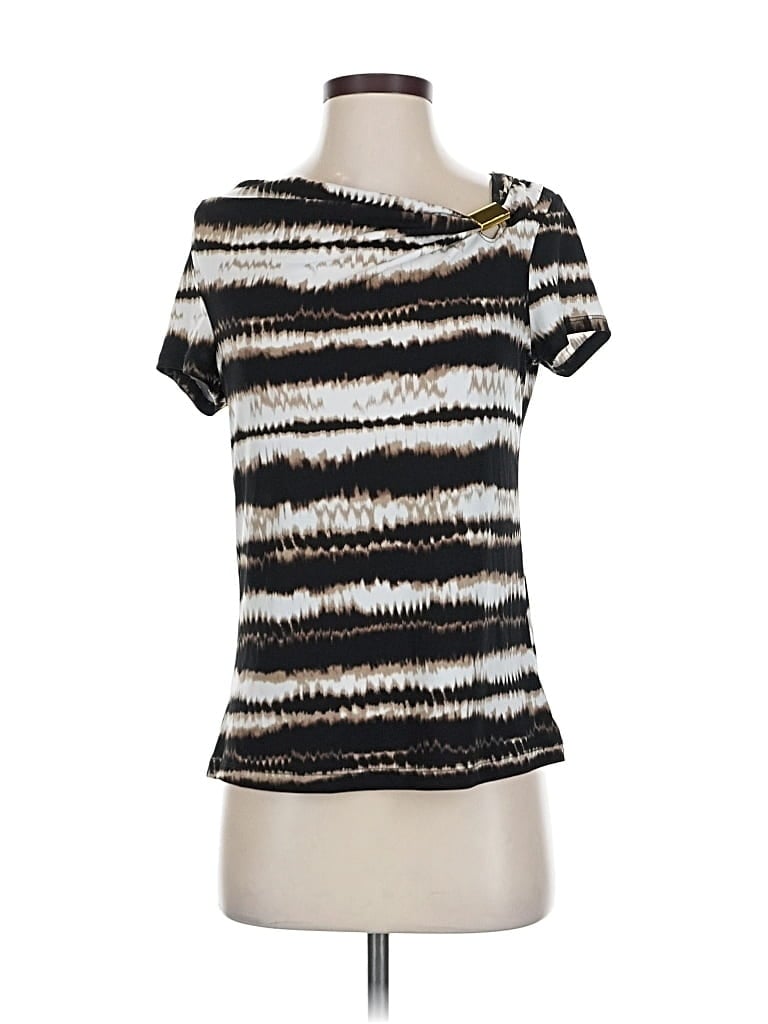 212 COLLECTION Pre-owned Short Sleeve Top Black One Shoulder Neckline Tops