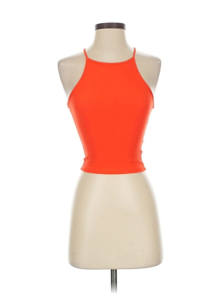 Pre-owned Assorted Brands Tank Top Orange Halter Neckline Tops