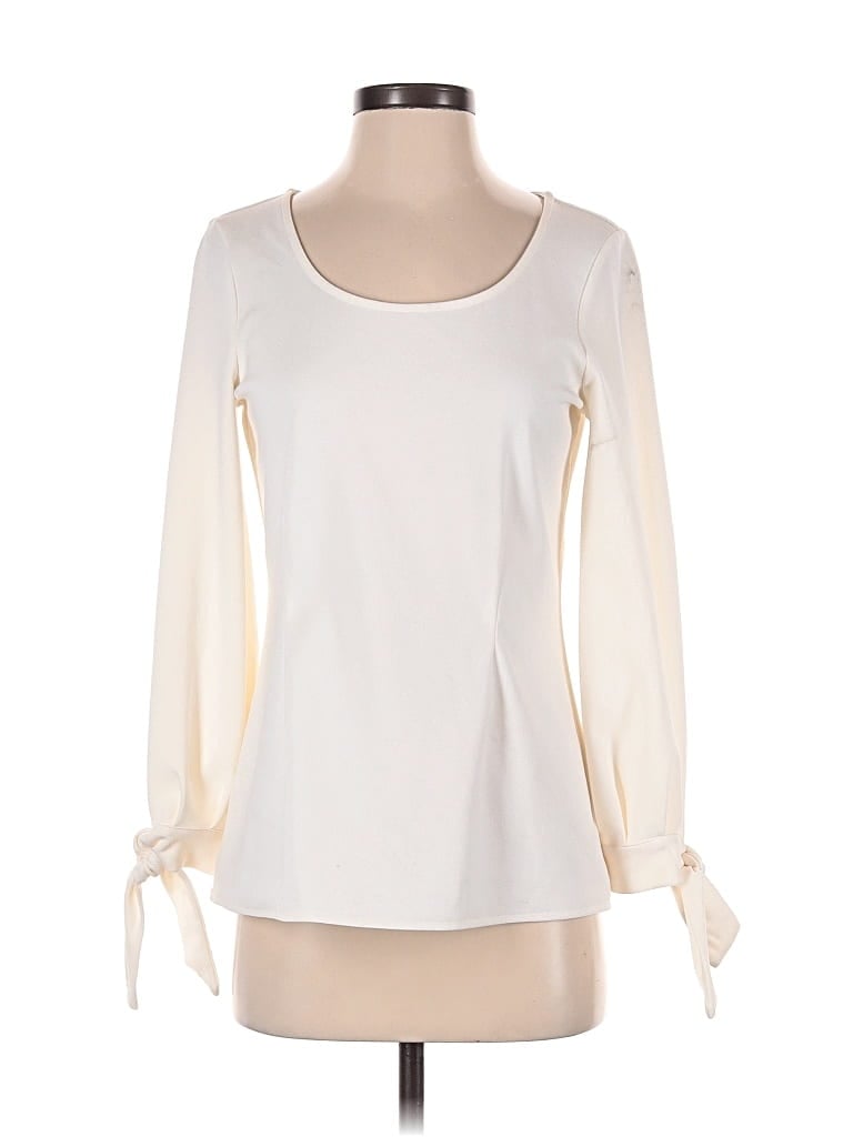Pre-owned Ann Taylor Long Sleeve Blouse In White