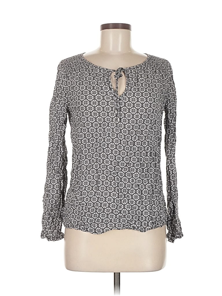 Pre-owned Dalia Collection Long Sleeve Blouse In Gray