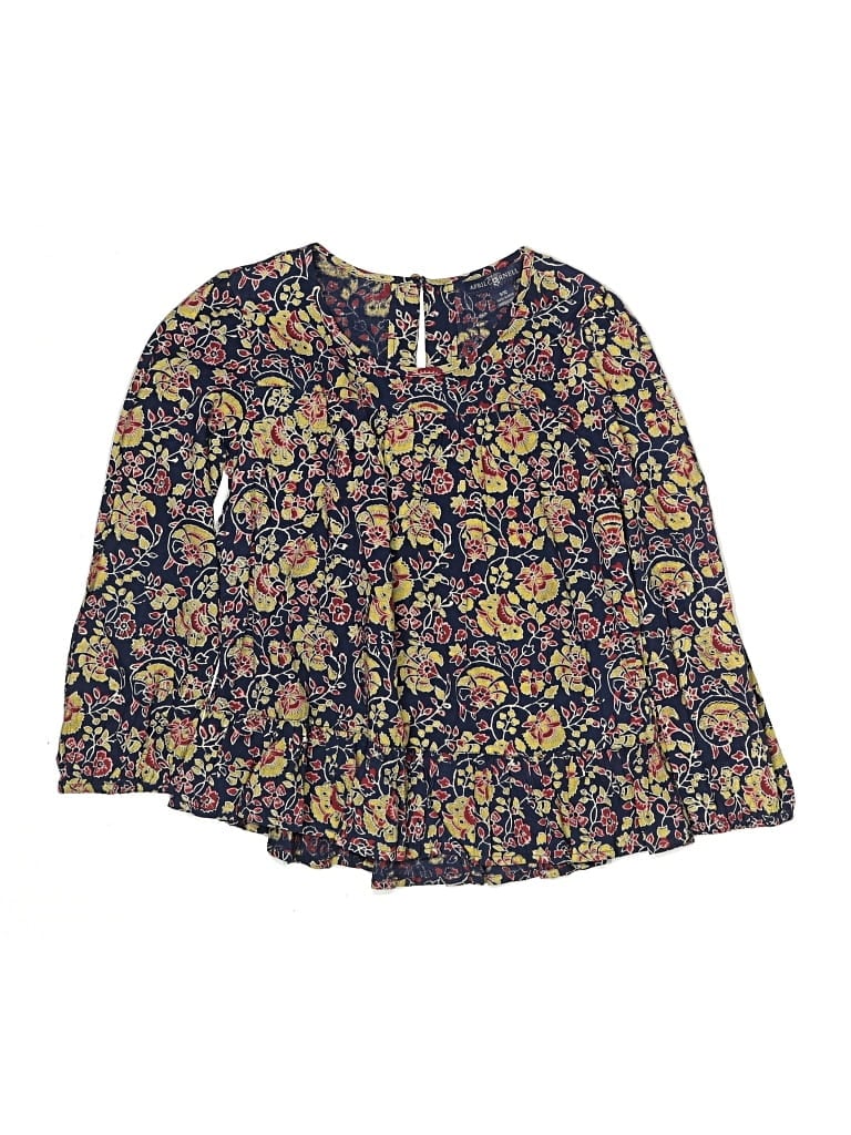 Pre-owned April Cornell Kids' Long Sleeve Blouse In Blue