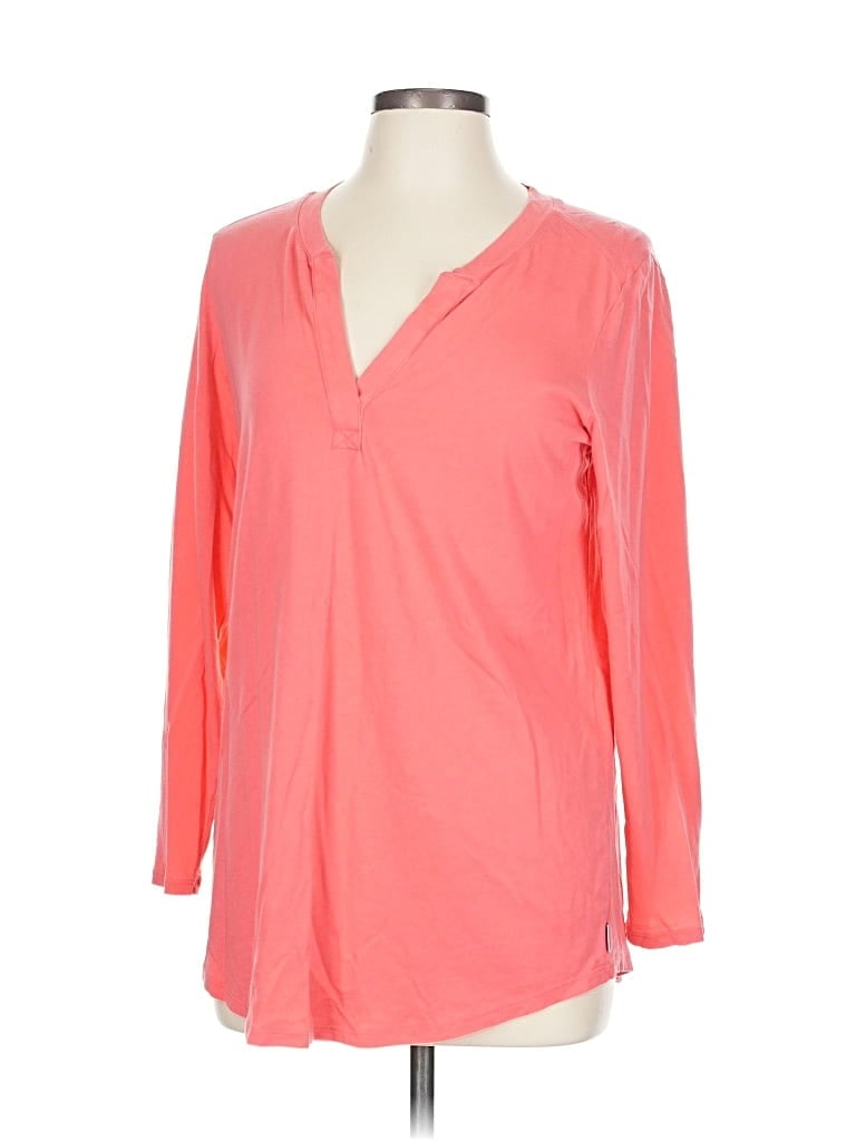 Pre-owned Eddie Bauer 3/4 Sleeve T-shirt In Pink