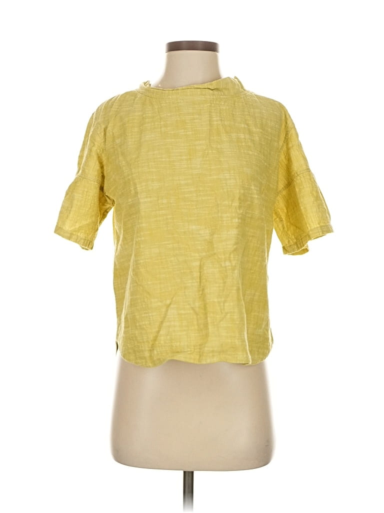 Pre-owned Assorted Brands Short Sleeve Blouse In Yellow