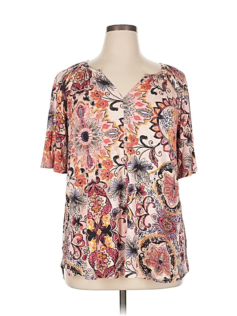 LANE BRYANT Pre-owned Short Sleeve Blouse In Pink