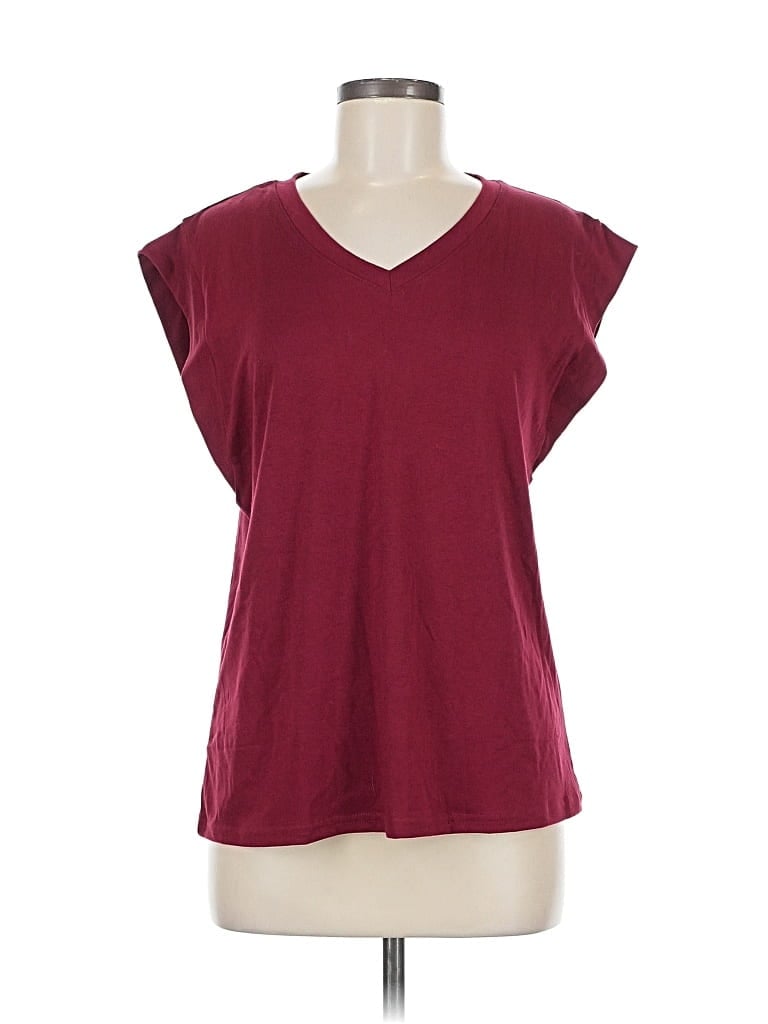UNBRANDED Pre-owned Sleeveless T-shirt In Burgundy