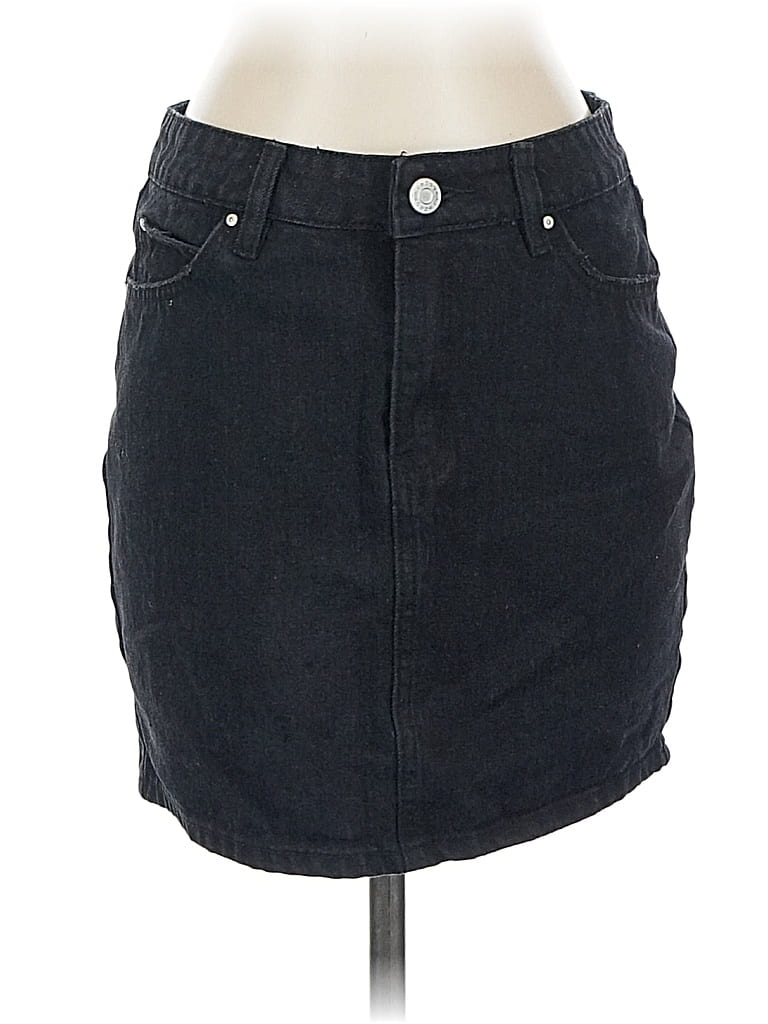 Pre-owned Refuge Denim Skirt In Black