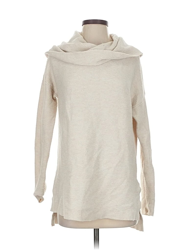 Pre-owned Ann Taylor Loft Turtleneck Sweater In White