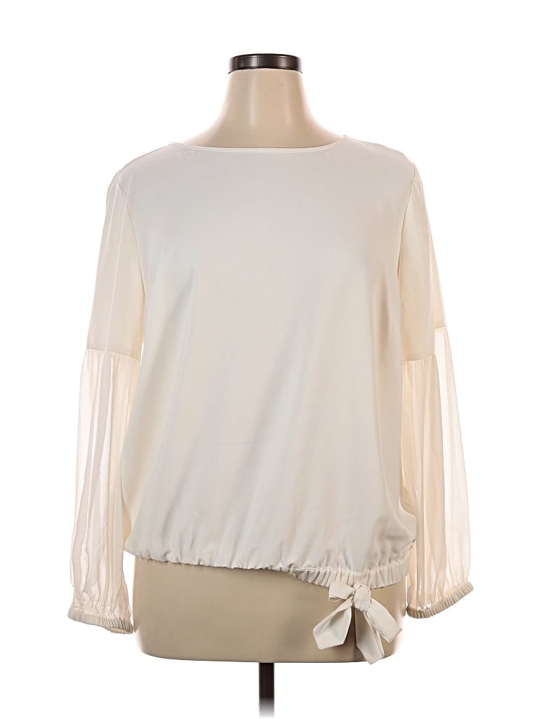 Pre-owned Remade Long Sleeve Blouse In White
