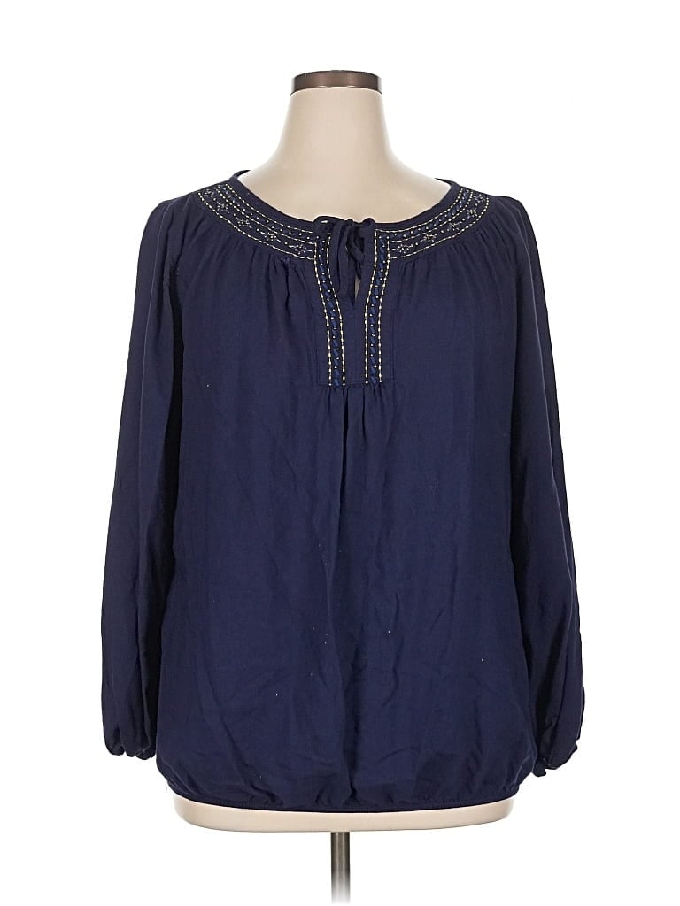 LANE BRYANT Pre-owned Long Sleeve Blouse In Blue