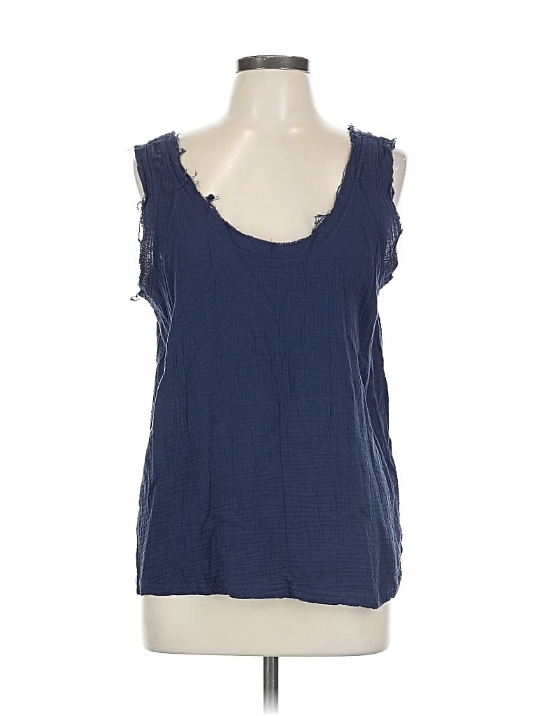 Pre-owned Three Dots Sleeveless T-shirt In Blue