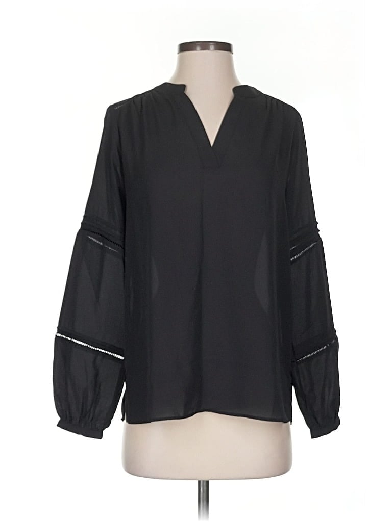 Pre-owned Vince Camuto Long Sleeve Blouse In Black