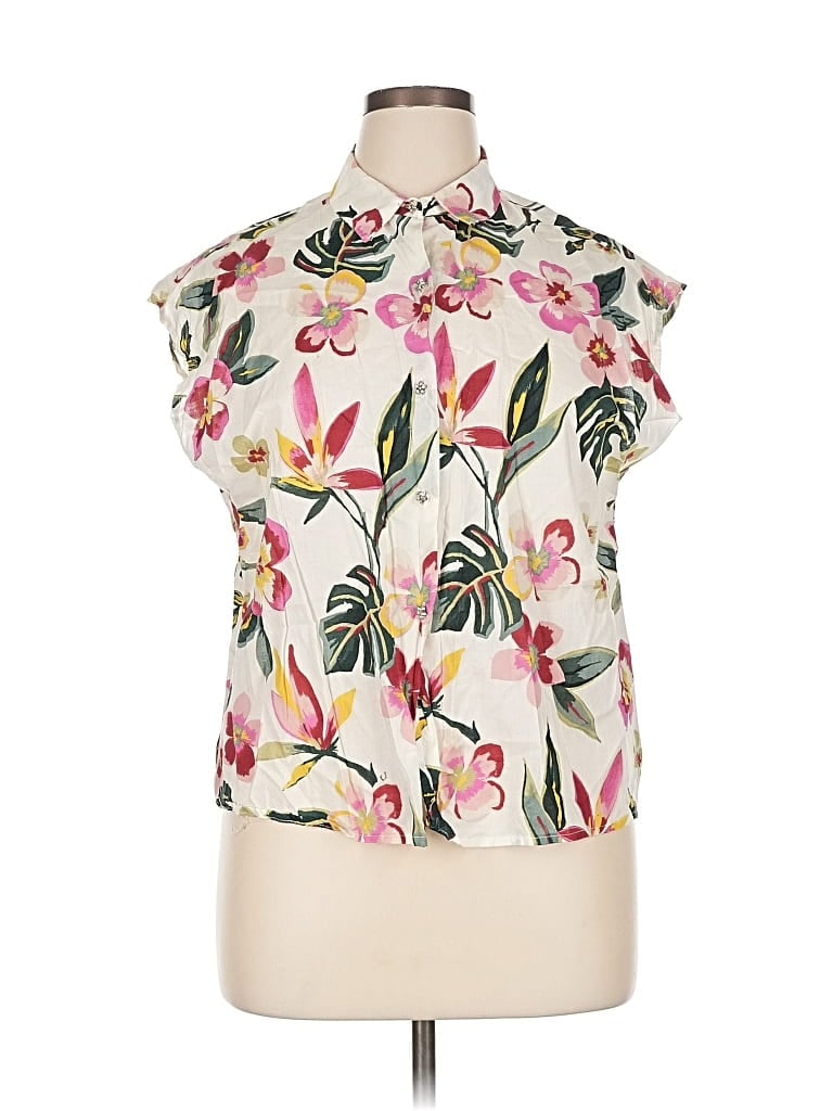 Pre-owned Trafaluc By Zara Sleeveless Blouse In White