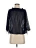 Zara Basic 100% Polyester Black Blue 3/4 Sleeve Blouse Size XS - photo 1