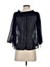 Zara Basic 100% Polyester Black Blue 3/4 Sleeve Blouse Size XS - photo 2