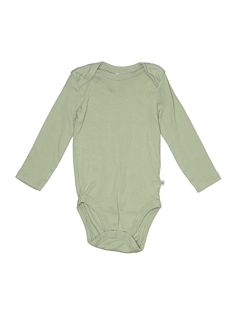 Pre-owned Honest Baby Clothing Babies' Long Sleeve Onesie In Green