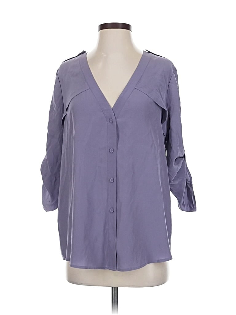 Pre-owned Bcbgmaxazria 3/4 Sleeve Blouse In Purple