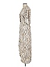 Lezat 100% Polyester Metallic Silver Tan Casual Dress Size S - photo 5